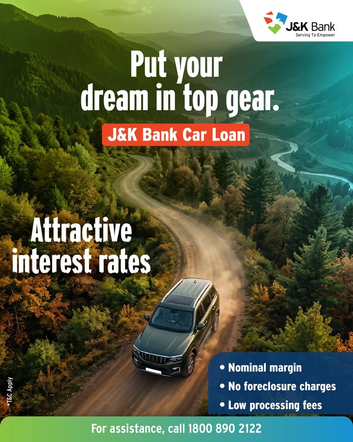 Drive home your dream vehicle with the J K Bank Car Loan