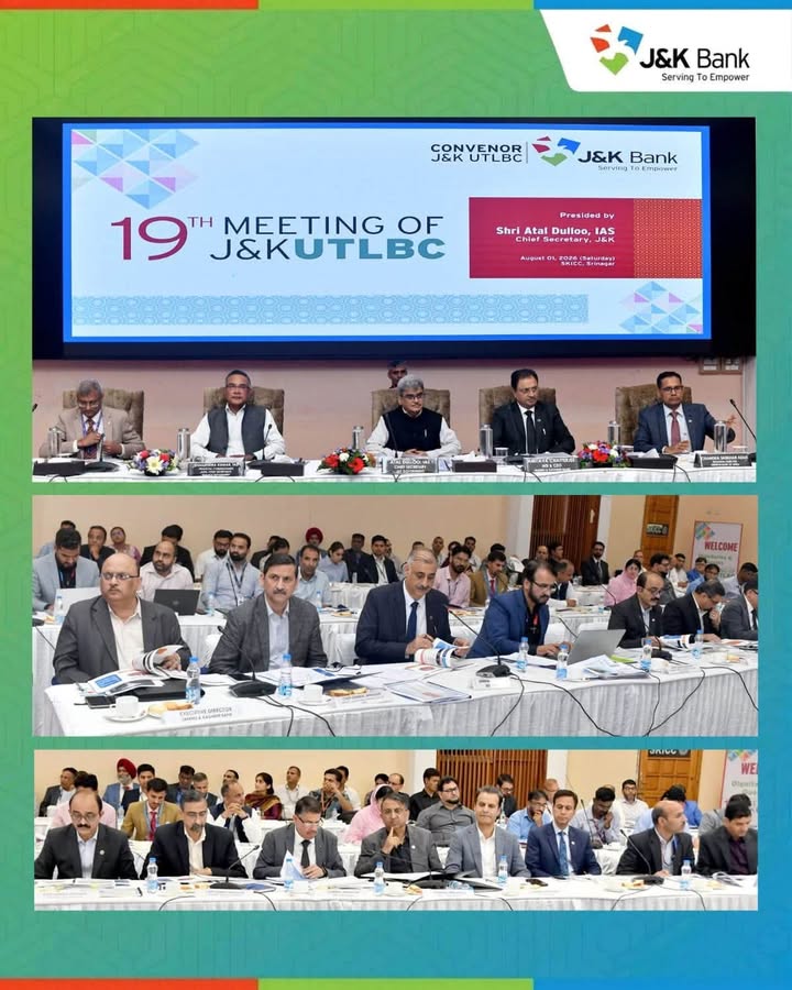 Chief Secretary Chairs 19th J K UTLBC meeting Banks in J K UT have disbursed credit of Rs