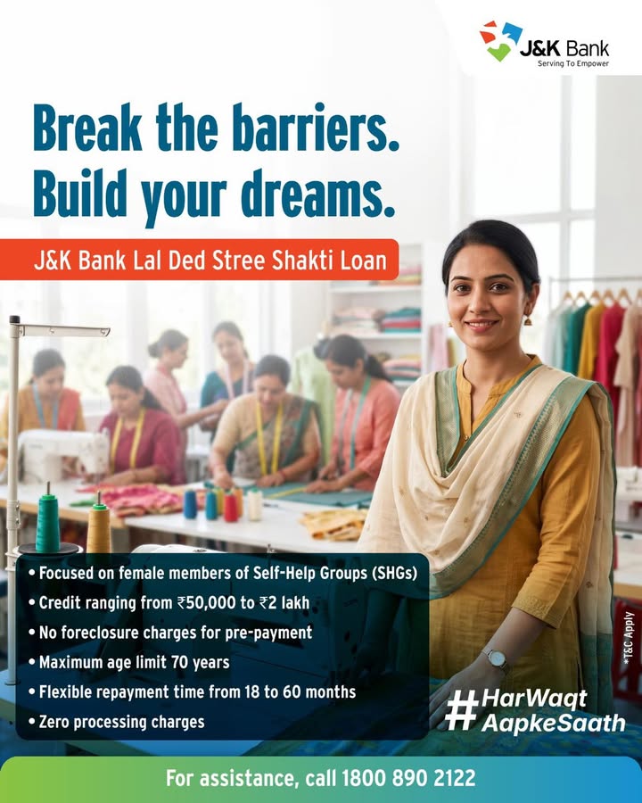 Turn your aspirations into achievements with the J K Bank Lal Ded Stree Shakti Scheme
