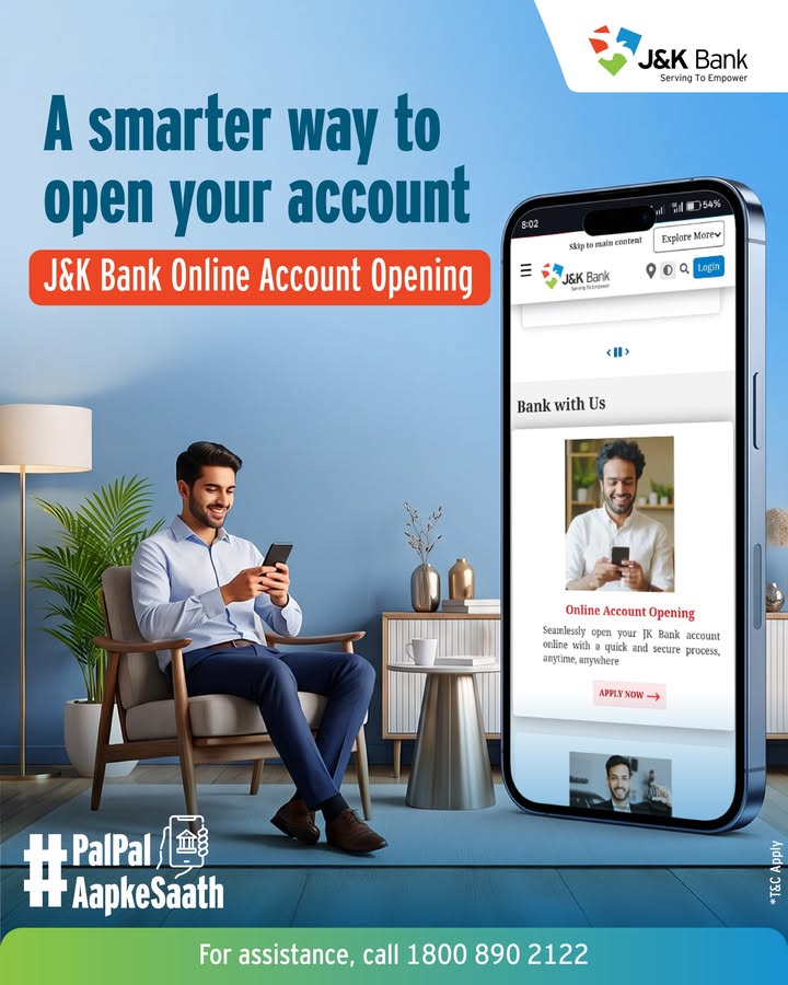Start your banking journey with J K Bank Online Account Opening