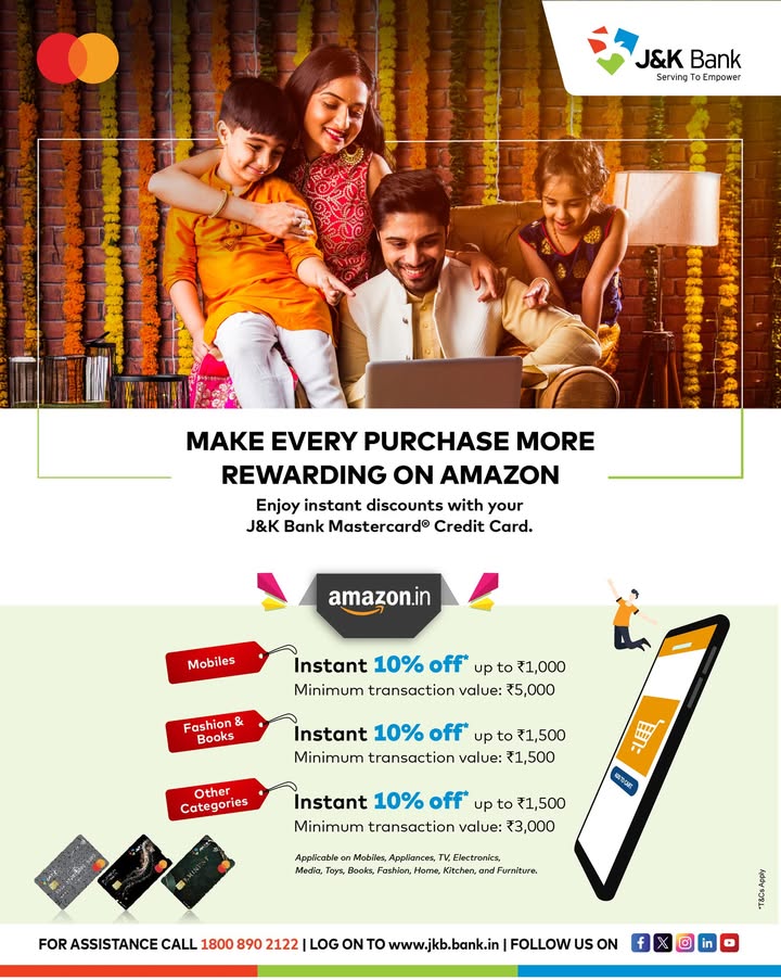 Shop more. Save More. Celebrate More. Click https jkb.bank.in JKBank YourBankSince1938 CreditCardOffers