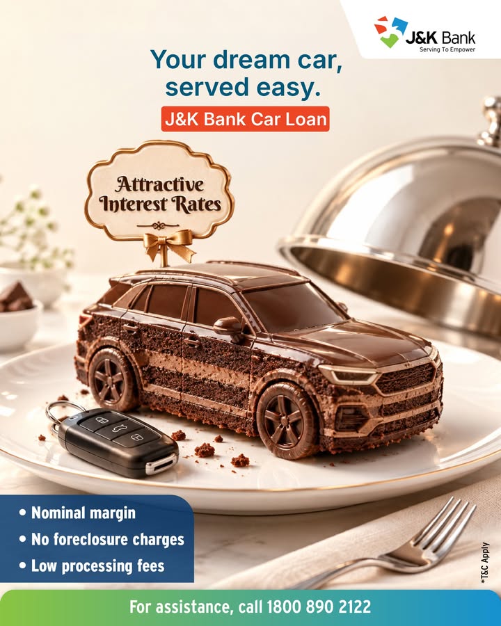 Why just dream about your next car when bringing it home can be a cakewalk J K Bank Car Loan, take the easy route from dre...