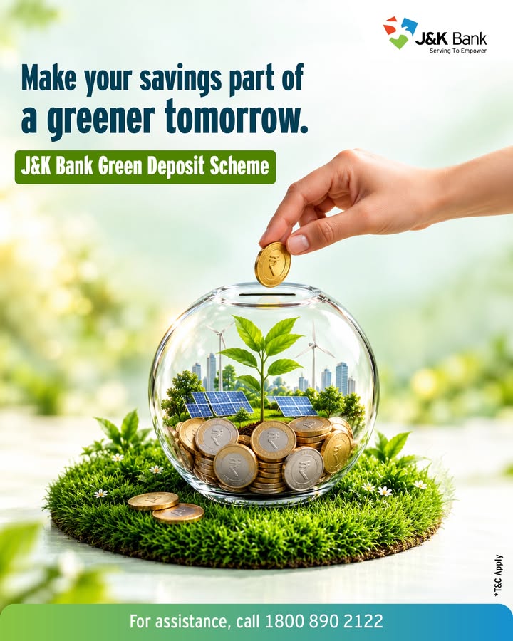 With the J K Bank Green Deposit Scheme, make an interest bearing fixed period deposit that helps channel funds towards eligi...