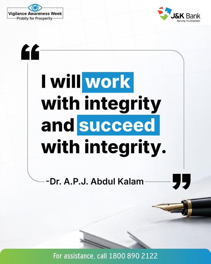 This Vigilance Awareness Week, here s a reminder that integrity isnt just a value we talk about