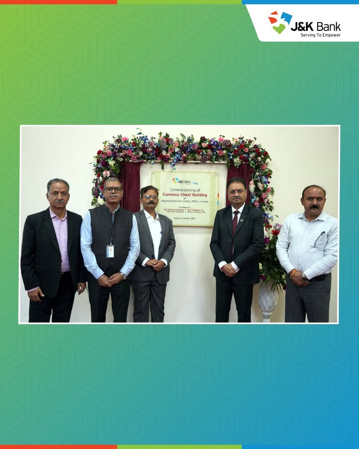 J K Bank commissions Currency Chest Building at RBC Jammu Strengthening its currency management infrastructure, J K Bank to...