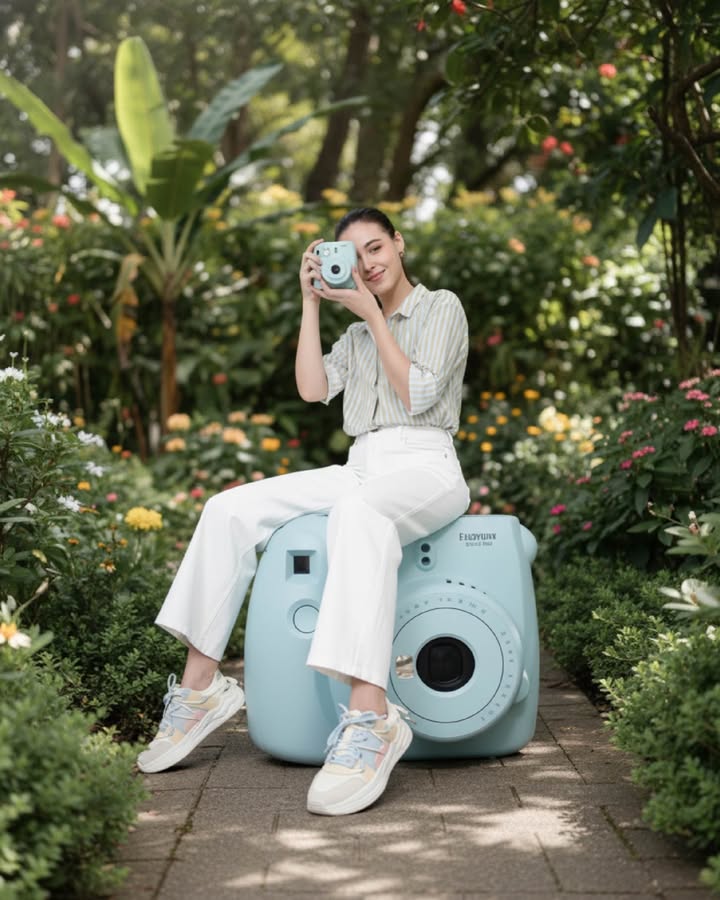 If the outfit s right, even a camera becomes a throne. 