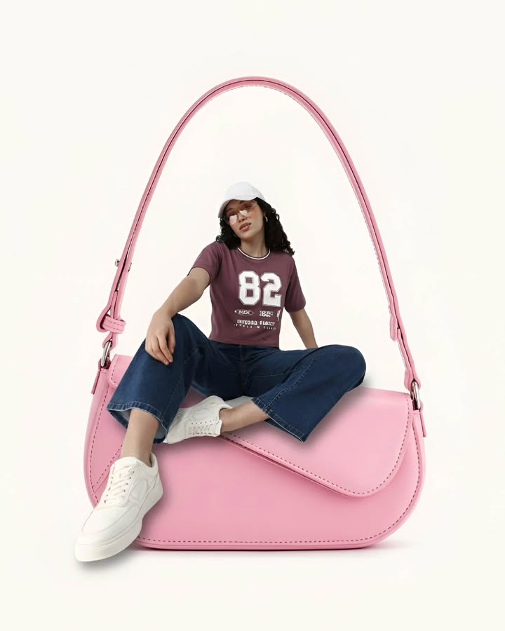 Some people carry bags. Some people carry the entire outfit. Kraus, wide leg denim, styling content, trends, GRWM 