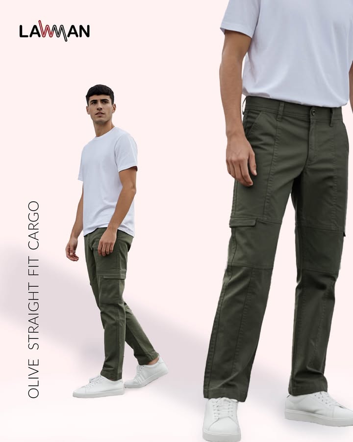Olive cargos. For men who say they dont need pockets, but still carry everything except sense. 