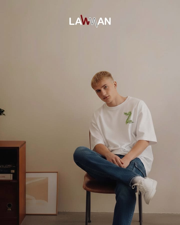 Just a white tee doing all the talking.