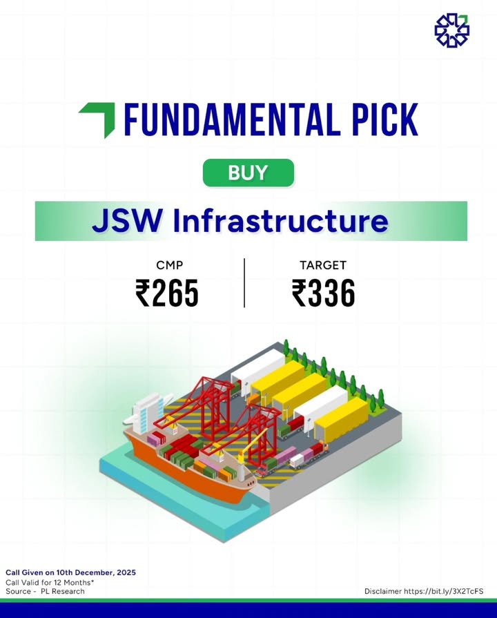 Fundamental Pick JSW Infrastructure Backed by a stronger ports to rail logistics network and steady scale up in ra...