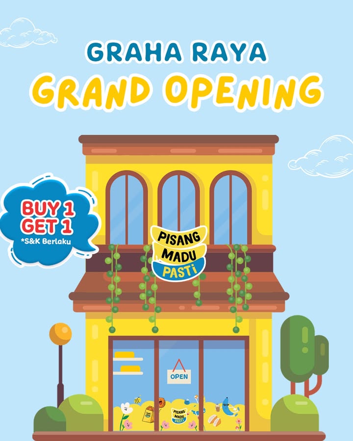 GRAND OPENING ALERT pisangmadupasti resmi buka cabang baru di Graha Raya Ada promo buy 1 get 1 juga loh Yes, k...