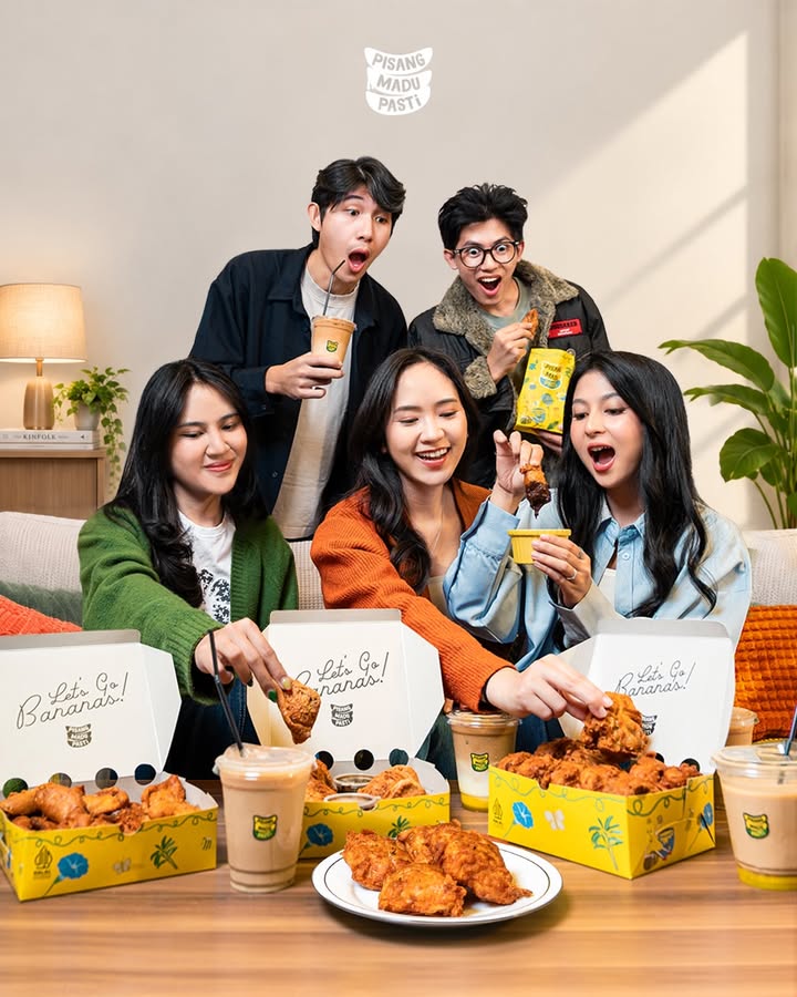 Kalau udah kumpul, PASTI ada Pisang Madu. Satu box, rame rame. Satu rasa, bikin happy
