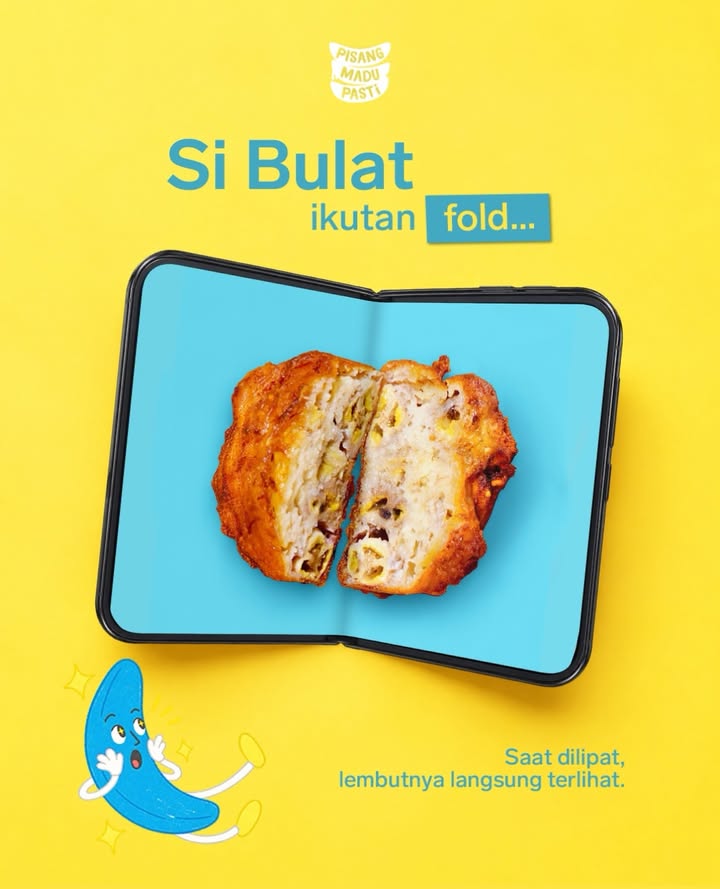 Lagi jaman HP lipat, si Bulat juga nggak mau ketinggalan Pas dilipat, lembutnya langsung kelihatan