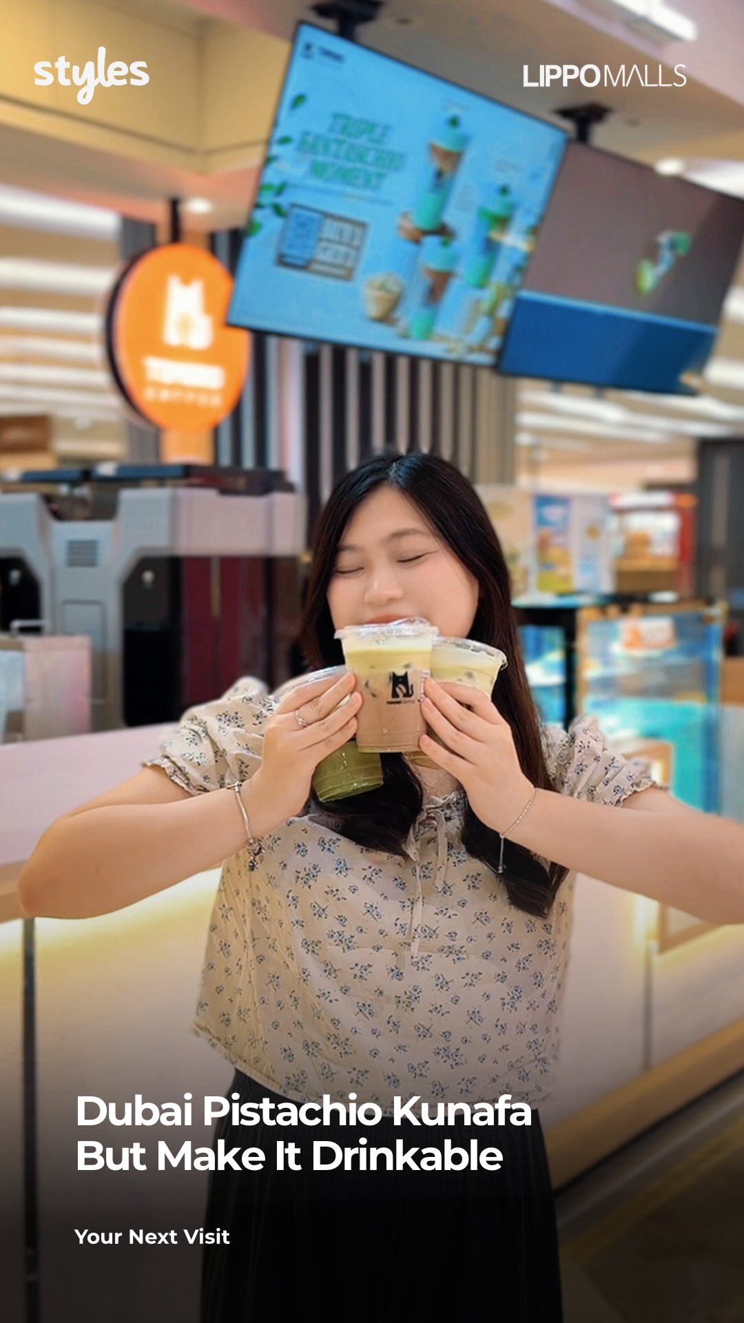 Dessert kekinian yang lagi viral Dubai Pistachio Kunafa kalau jadi minuman bakalan gimana ya Kalau penasara...