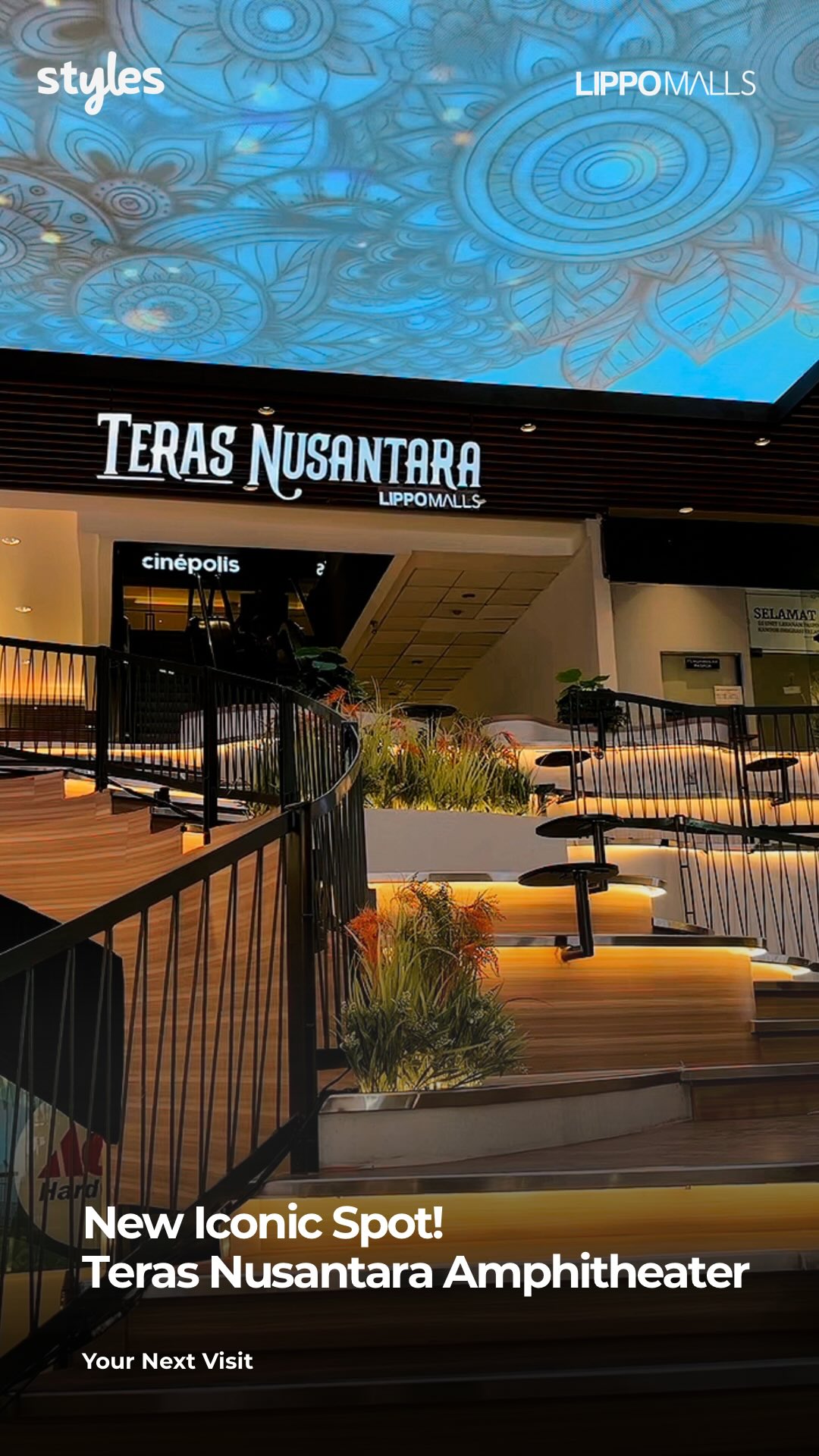 Spot ikonik baru di Lippo Icon Cibubur Teras Nusantara Amphitheater, sebuah ruang ikonik yang menghubungkan area Upper...
