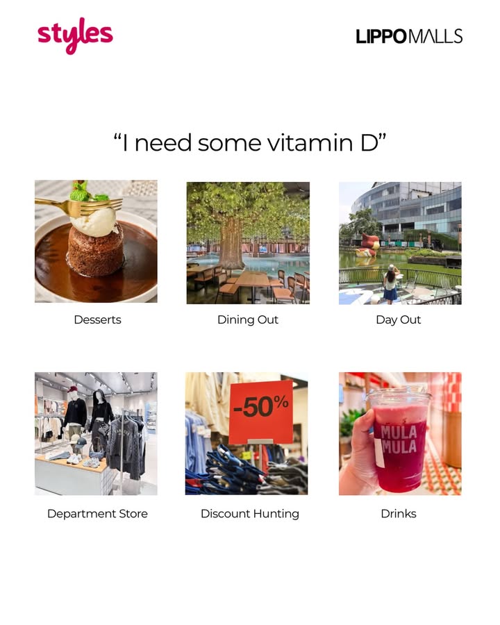Vitamin D yang aku maksud, semuanya ada di Lippo Malls LippoMalls LippoMallsIndonesia