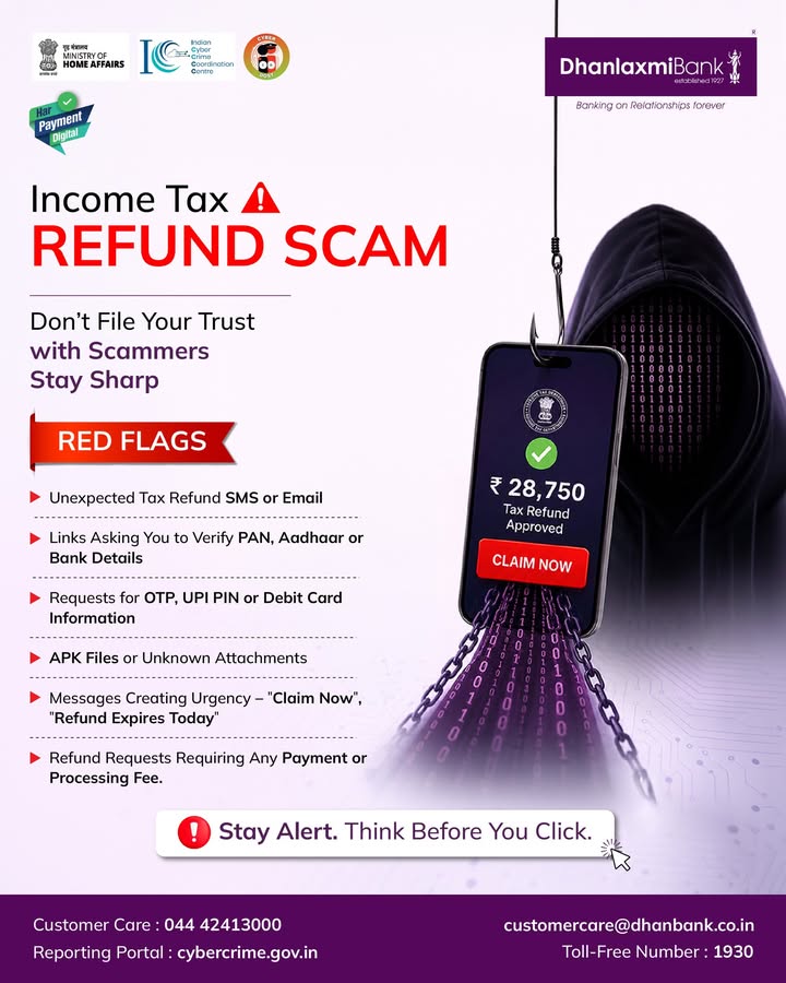 A tax refund notification could be good news or a scam. Before you click, verify