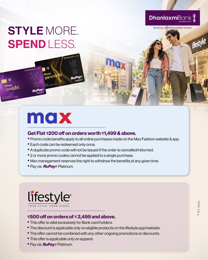 Refresh your wardrobe with exclusive offers at your favourite fashion destinations, available with your ...