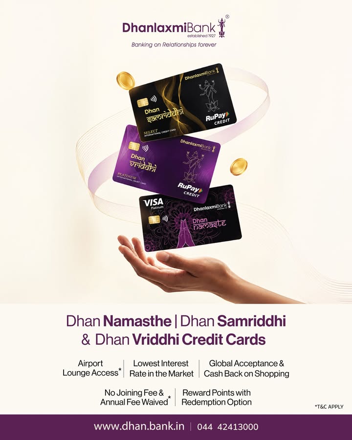 Why settle for one benefit when you can have them all Meet the Dhan Namasthe, Dhan Samriddhi Dhan Vriddhi Credit Cards, b...