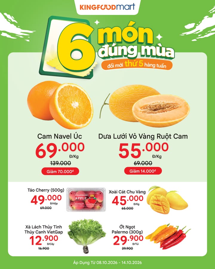  XANH L NH NG T M T NG M A CH N NGAY T 08 10 2026 14 10 2026, Kingfoodmart ti p t c mang n...