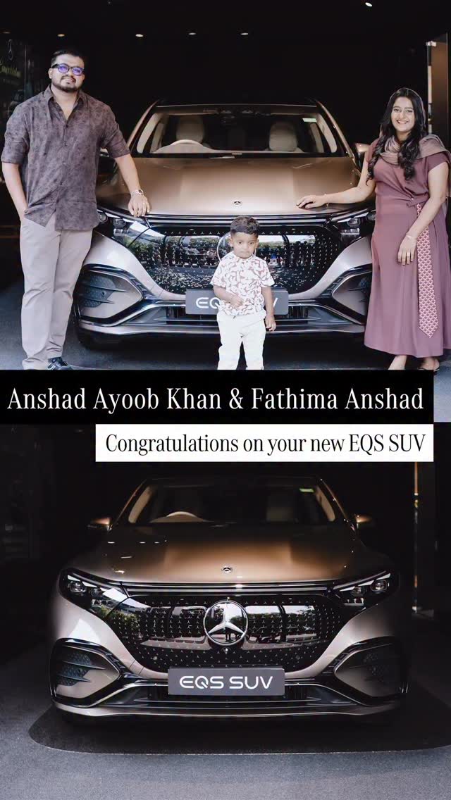 Congratulations to Mr Anshad Ayoob Khan on taking delivery of the Mercedes Benz EQS SUV