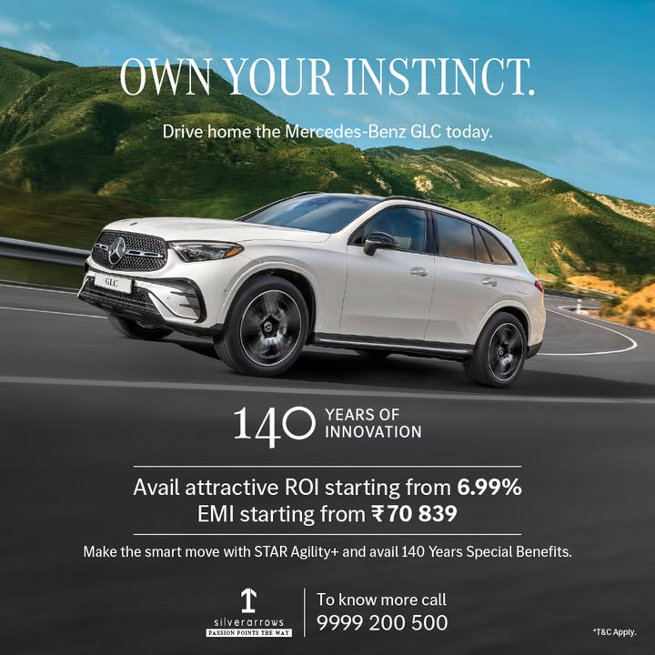 Drive home the Mercedes Benz GLC. Make the smart move with STAR Agility and avail 140 Years Special Benefits
