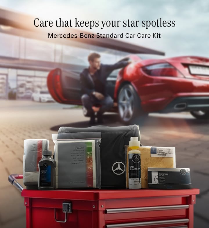 Perfection lies in the details. Protect, polish, and preserve your star with the Mercedes Benz Standard Car Care Kit