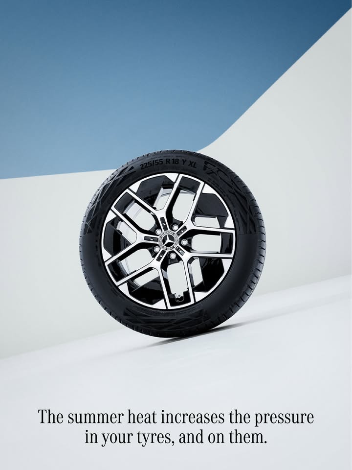 Tyre check Asphalt temperatures in summer can compromise both tyre pressure and tread integrity