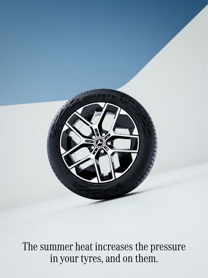 Asphalt temperatures in summer can compromise both tyre pressure and tread integrity