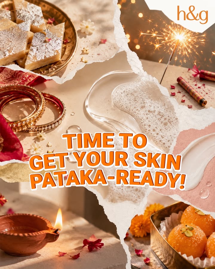 Kaju Katli glow Phuljhadi energy This Diwali, be the patakha Get your skin festive ready with Health Glo...
