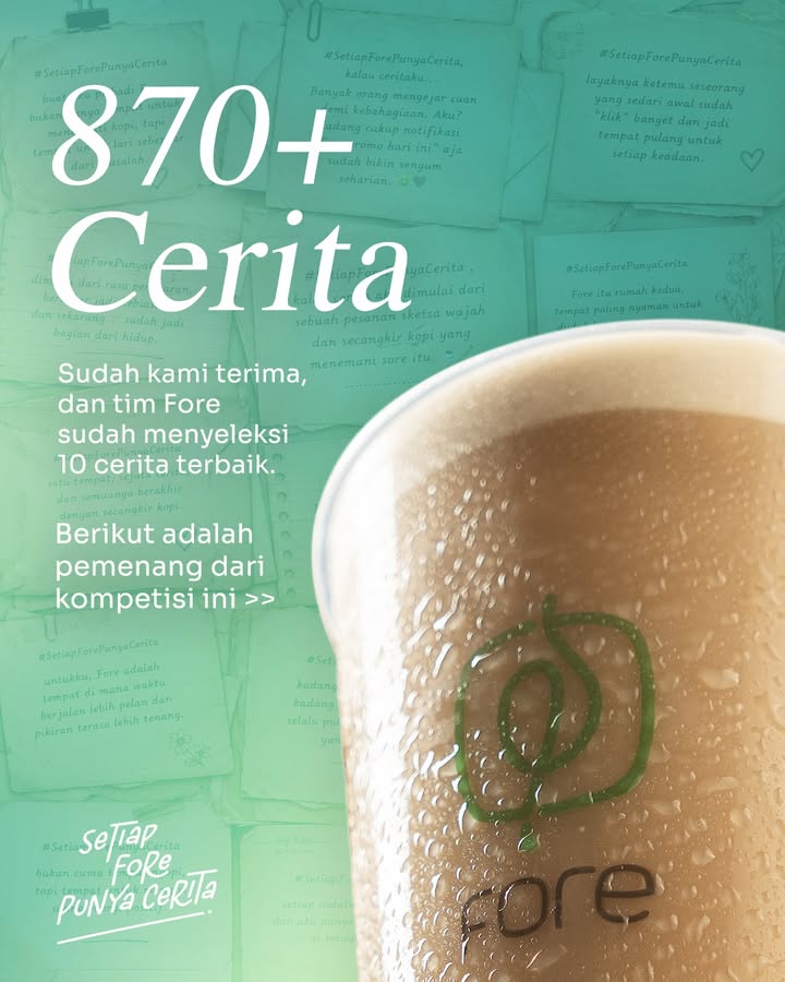 870 Cerita sudah kami terima, dan hari ini kita sudah menyelekasi 10 cerita yang terbaik, apakah salah satu ceritamu Teri...
