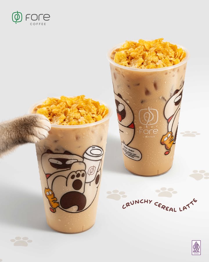Pagi pagi pengen ngopi tapi belum sarapan Crunchy Cereal Latte dong jawabannya Kopi dengan cereal yang crunchy buat nemeni...