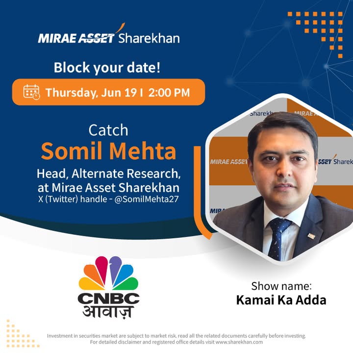 Get Top Trading picks from Mr. Somil Mehta Head, Alternate Research, at Mirae Asset Sharekhan, Today 02 00 PM CNBC Awaaz Show name KAMAI KA ADDA Disclaimer https rb.gy jqplkw MiraeAssetSharekhan stockmarket Get Top Trading picks from Mr