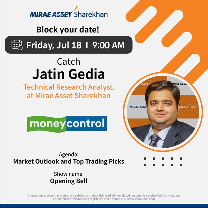 Join Mr. Jatin Gedia, Technical Research Analyst, at Mirae Asset Sharekhan, on TV Today for his valuable Market insights