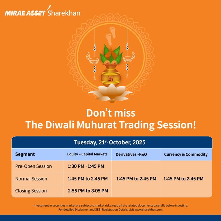 Dont miss the Diwali Muhurat Trading Session Start this auspicious occasion with a prosperous trading hour Date...