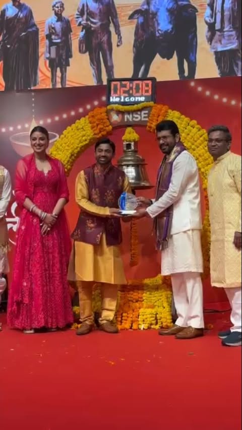 NSE felicitating Sharekhan Ltd on the Muhurat Trading day of Diwali at the NSE Exchange Plaza in front of a large gathering ...