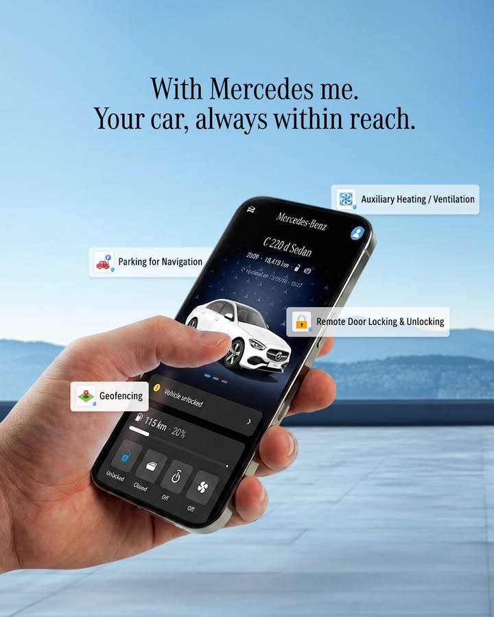While you enjoy the drive, Mercedes me keeps everything else within easy reach