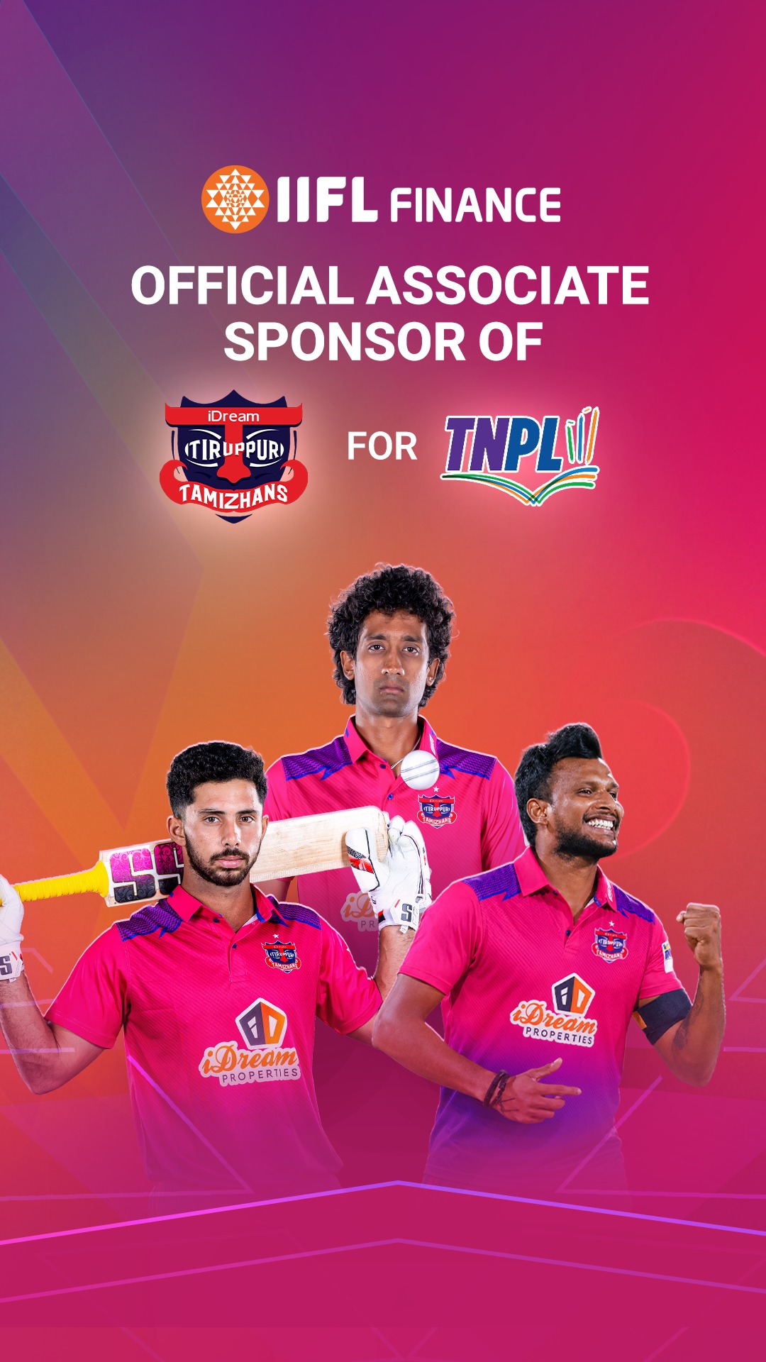 The wait is officially over IIFL Finance proudly partners with iDream Tiruppur Tamizhans as their Official Associa...
