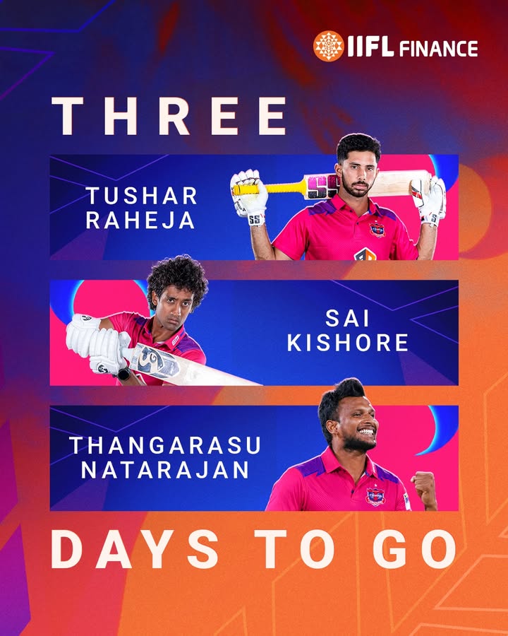 The countdown is ON Only 3 days to go before iDream Tiruppur Tamizhans hit the pitch