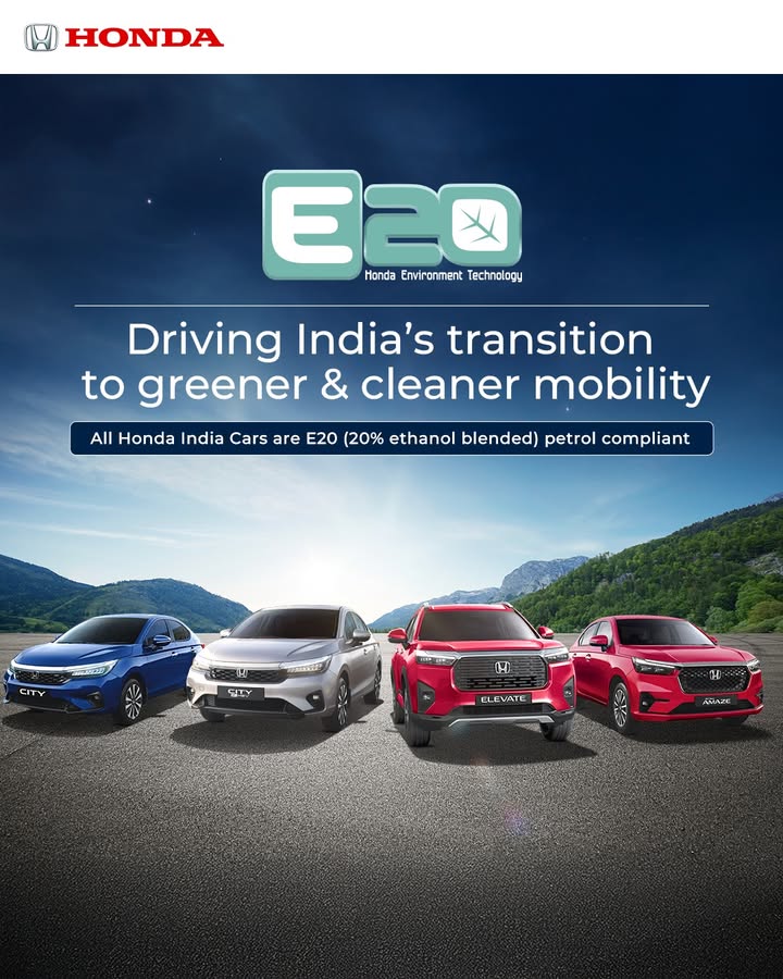 We are leading Indias drive towards sustainability. All Honda cars made in India since Jan 2009 are E20petrol compatible