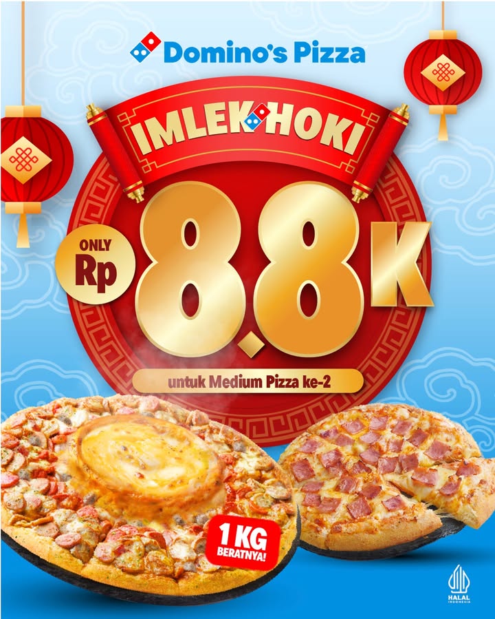 Hoki Setahun dimulai dari 8.8K CUMA 8.8K dapat Medium pizza ke 2 