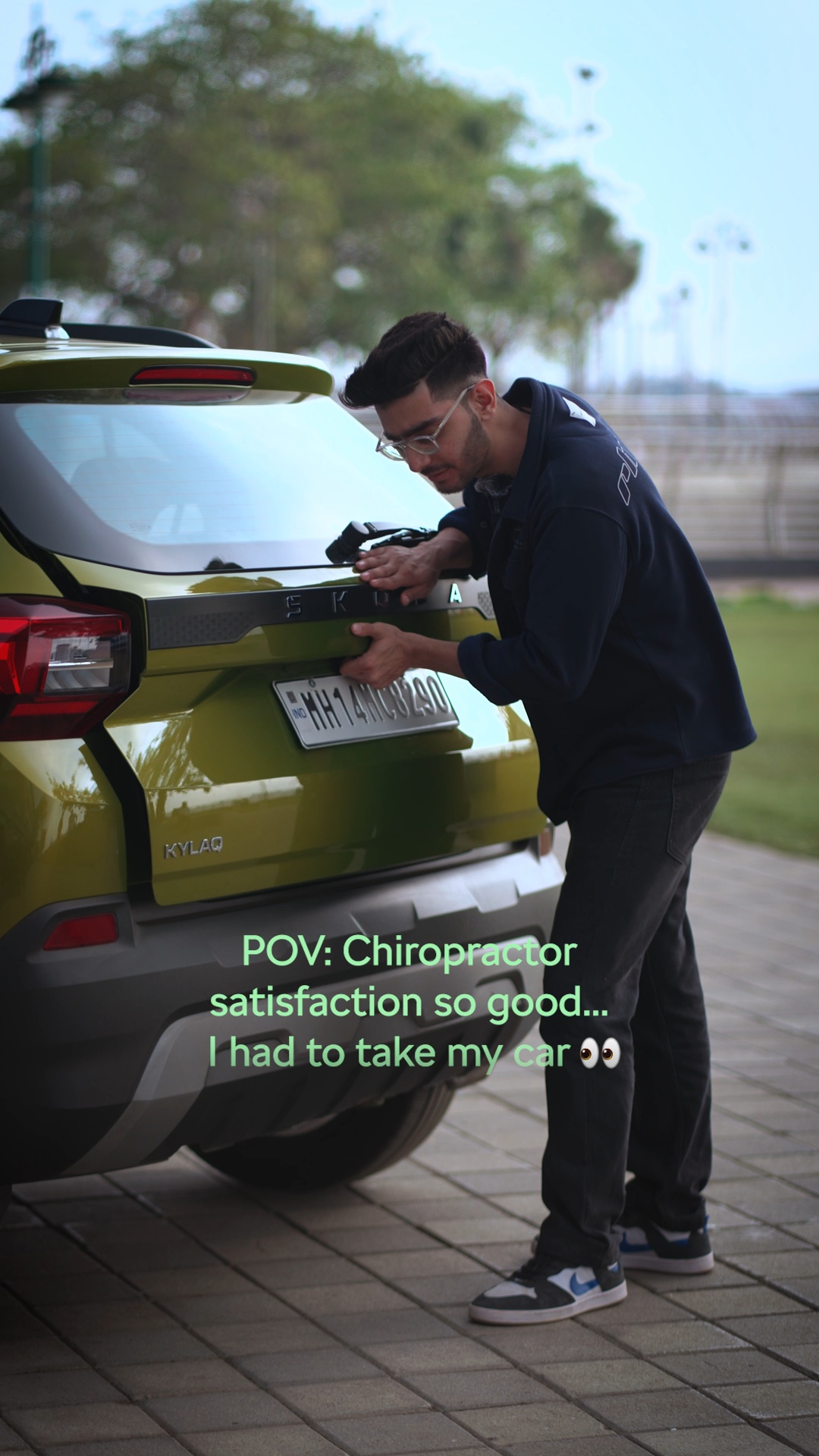 Straightening up before the next adventure. SkodaIndia SkodaKylaq LetsExplore