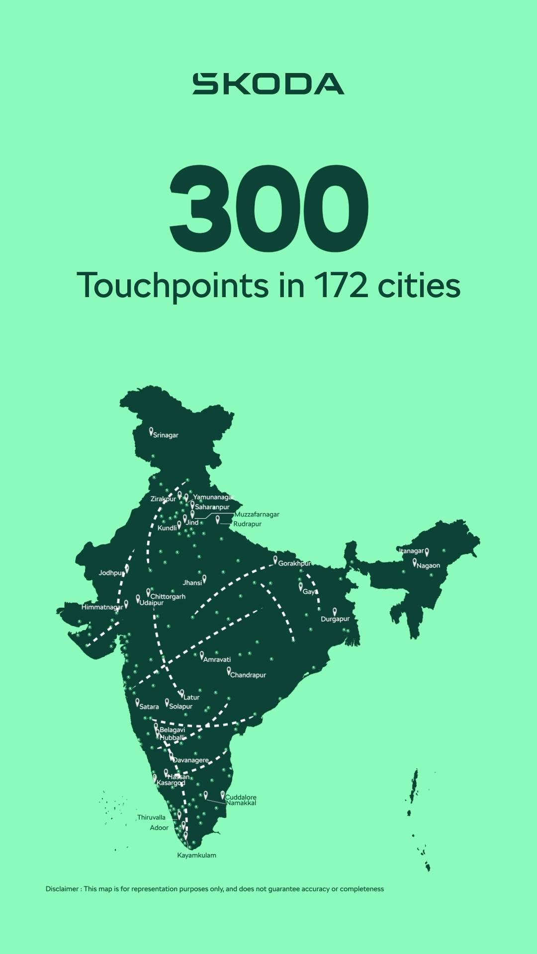 From 172 cities, across 300 touchpoints, were everywhere you need us to be. koda Autos growing network makes European engineering, safety, and service more accessible across India. SkodaIndiaSurge SkodaIndia NetworkExpansion From 172 cities, across 300 touchpoints, were everywhere you need us to be