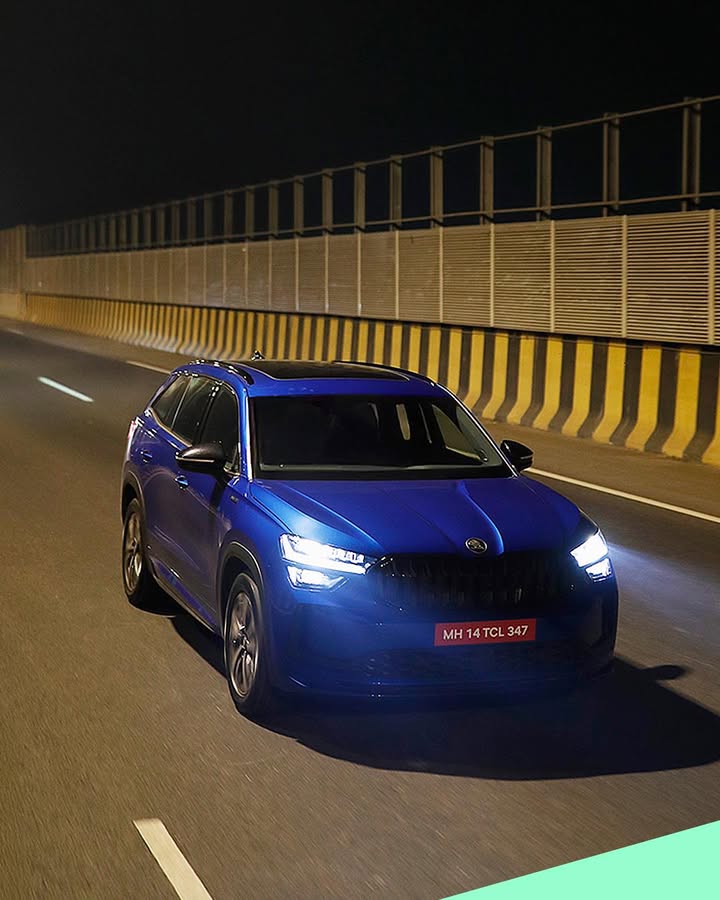 When the night calls, the Kodiaq answers, effortlessly. SkodaIndia KodiaqSportline LetsExplore