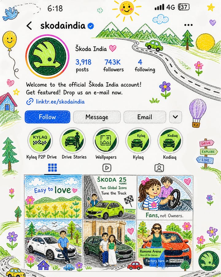 POV a 3 year old took over our instagram account AGAIN SkodaIndia trend creative crayon FansNotOwners