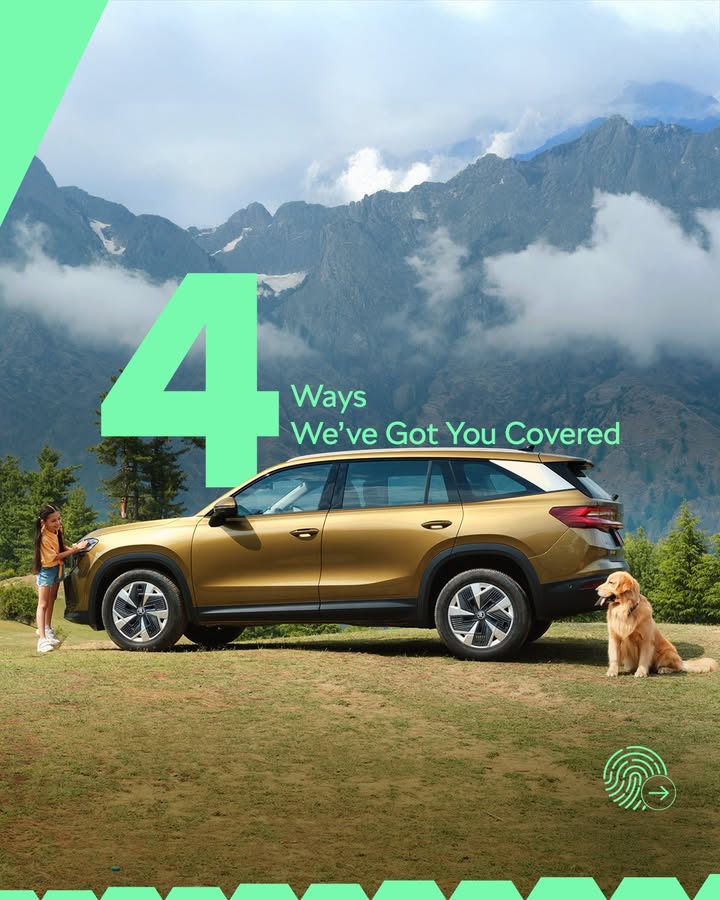 Because real care comes in more than one way. koda Super Care is built to stay with you, so you never drive alone