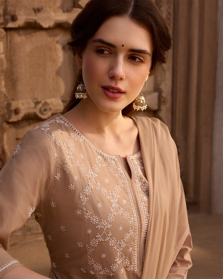 Theres something about hand embroidery Each motif is a mark of craftsmanship and calm, with hues that are soft, earthy...