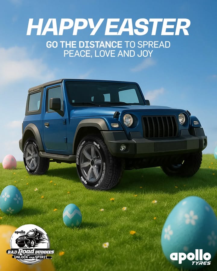 This Easter, follow the road that fills your heart with peace and your journey with love. GoTheDistance and let every mile bring a little magic. . . ApolloTyres HappyEaster Easter This Easter, follow the road that fills your heart with peace and your journey with love