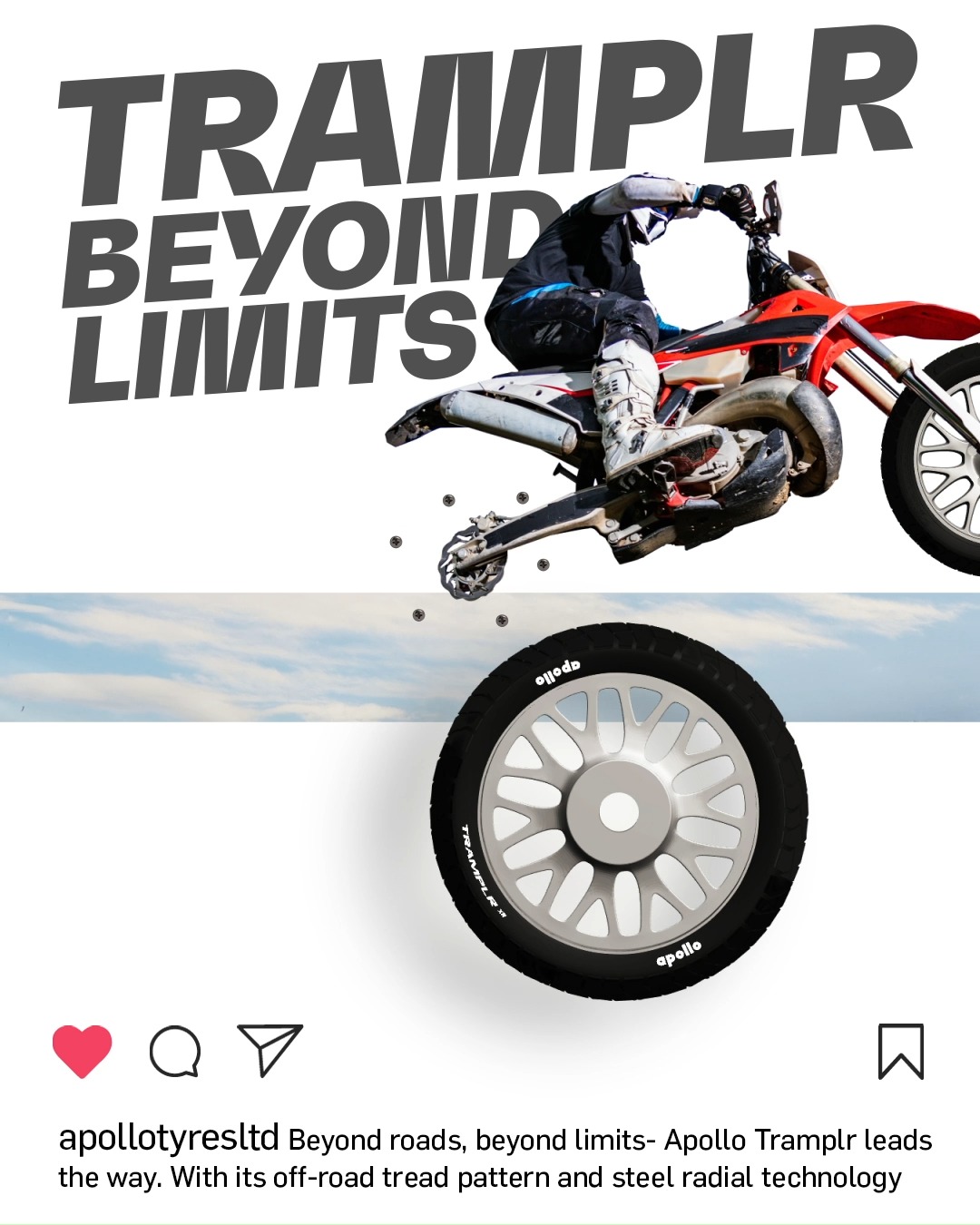 With Apollo Tramplr, you get the confidence to push further, ride bolder, and take on every road like its yours to conquer