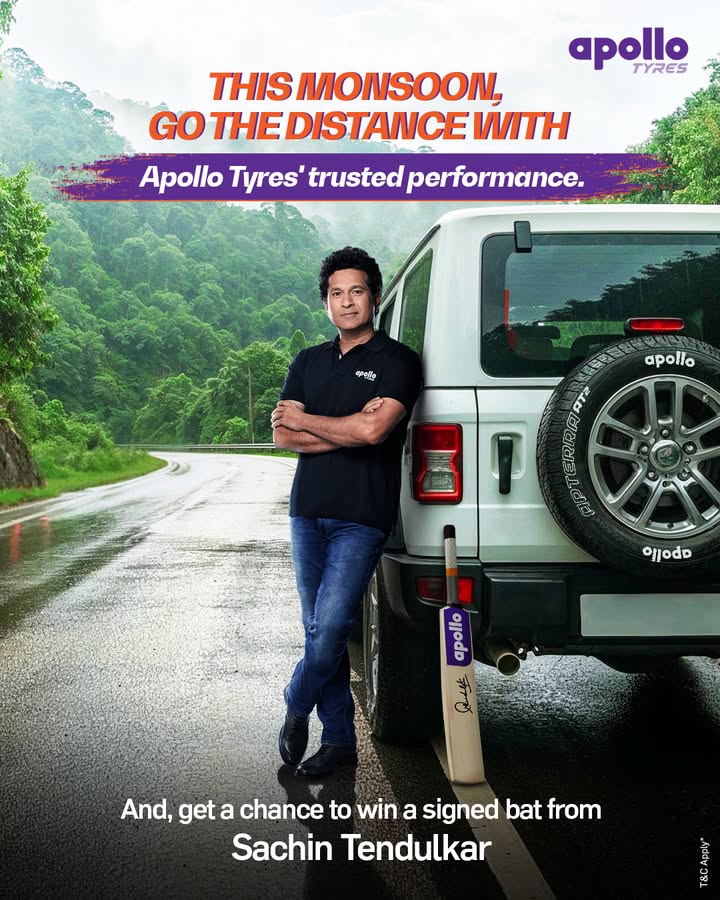Heres your chance to win a bat signed by Sachin Tendulkar Buy Apollo Tyres for the performance you need this monsoon a...